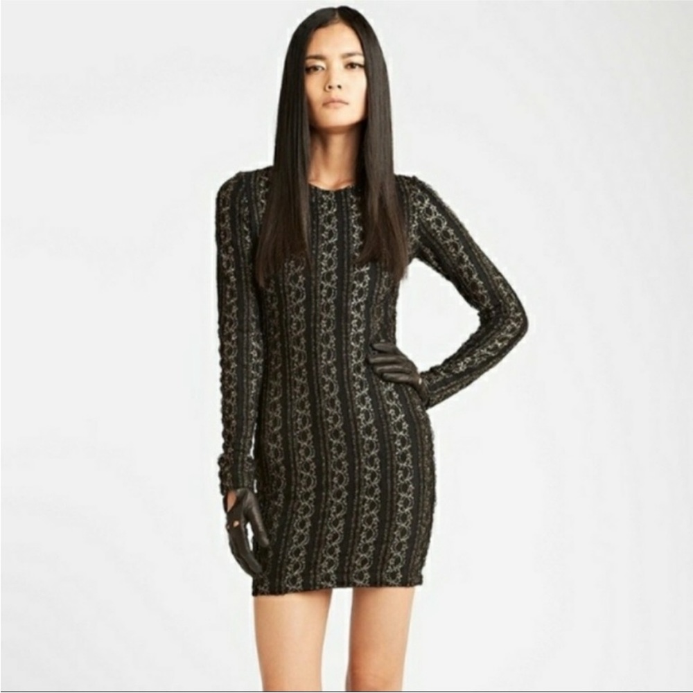 Torn by Ronny Kobo Dress Black Gold Metallic